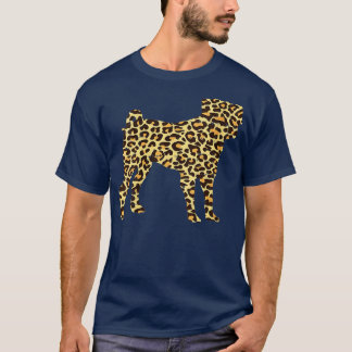 Damen Leopard Print Mops Süße Tier Dog Lover T-Shirt