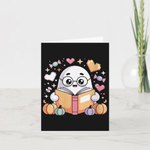Damen lesen Gastgeber Halloween Art für Bookwürmer Karte