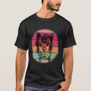 Damen Llama-Bandana Alpaka Retro Vintage Grafik T-Shirt