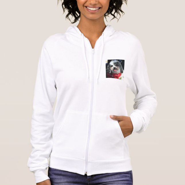 Damen machen Hoodie, niedliches HundeFoto K-Cee Hoodie (Vorderseite)