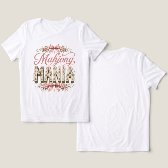 Damen Mahjong Mania  Tri-Blend Shirt (Design Vorderseite & Rückseite)