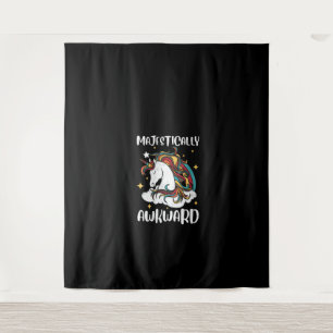 Damen Majestisch Awkward Unicorn Geschenkidee Wandteppich