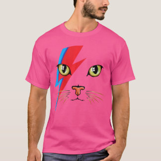 Damen Meowie Bowie Katze Retro Kitty Katze Lustig  T-Shirt
