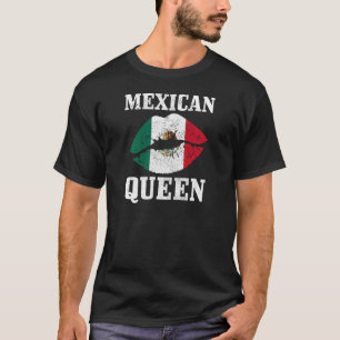 Damen Mexikanische Königin Mexiko Flagge Stolz Vin T-Shirt