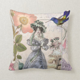 Damen Modusdes Paris Biedermeier in den Hüten Kissen