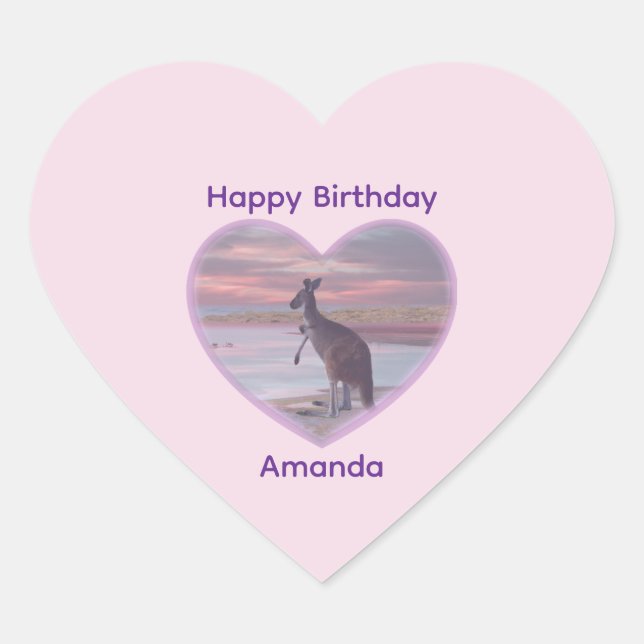 Damen namens Amanda, Herz-Aufkleber (Vorderseite)
