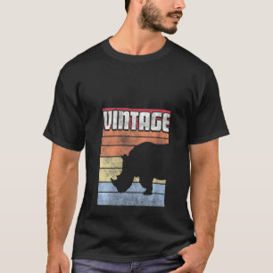 Damen-Nashorn-Rhino-Retro-Stil-Vintage-70er T-Shirt