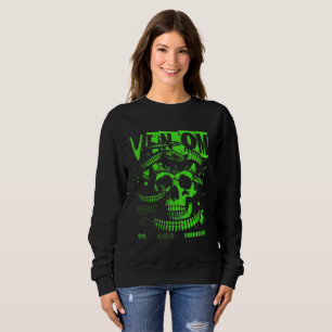 Damen Neon Venom Schädel Kapuzenpullover - Radioak Sweatshirt