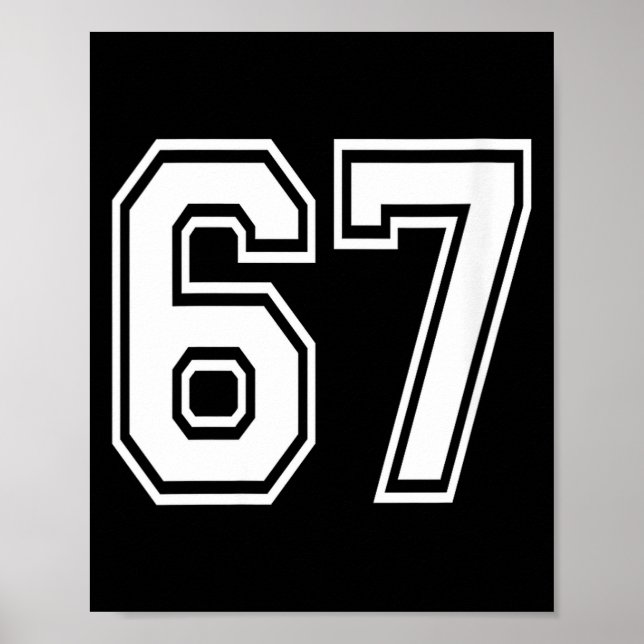 Damen Nummer 67 nummerierte Uniform Srts Jersey Te Poster (Vorne)