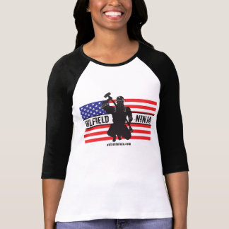 Damen-Ölfeld Ninja 3/4 Hülse Jersey-Shirt T-Shirt