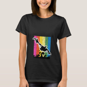 Damen Orca Familie Vintage Retro Art Schwertwal T-Shirt