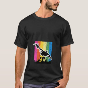 Damen Orca Familie Vintage Retro Kunst Schwertwal T-Shirt