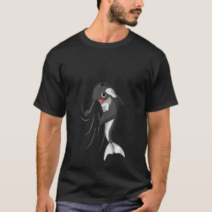 Damen Orca Wal Kinder Mädchen Jungen V-Ausschnitt T-Shirt