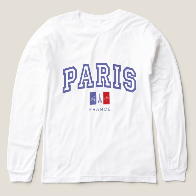 Damen Paris Frankreich Tri-Blend Shirt (Design Vorderseite)