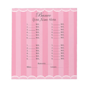 Damen Pink Bunco Blatt Notizblock