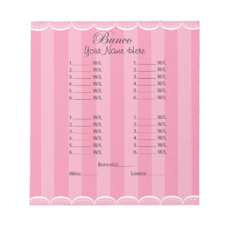 Damen Pink Bunco Blatt Notizblock