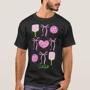 Damen-pinkes Preppy-Pickleball-Shirt, das Mädchen  T-Shirt