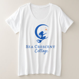 Damen Plusgröße T-Shirt Sea Crescent Cottage