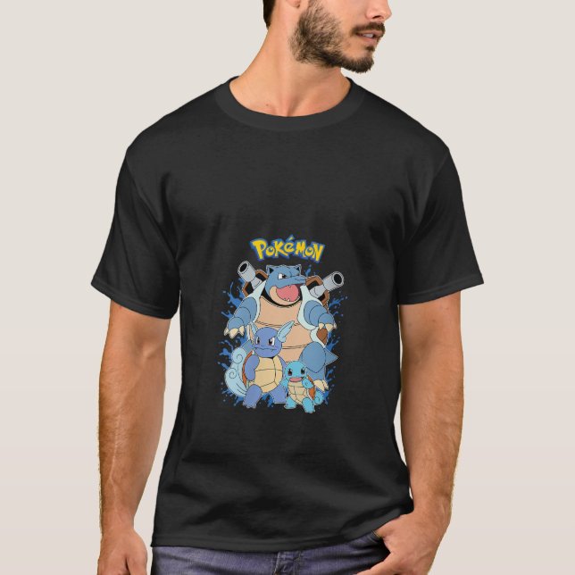 Damen Pok mon Squirtle Evolution V-Ausschnitt T-Shirt (Vorderseite)