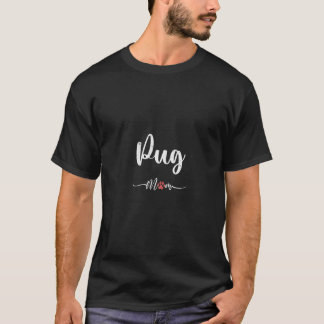 Damen Pug-Hund-Mama-Geschenk Damen Pug-Fans V-Auss T-Shirt