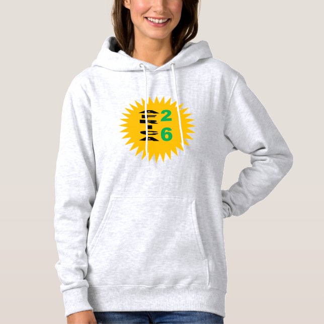 Damen-Pullover-Hoodie aschgrau SONNE AFRIKA 26 Hoodie (Vorderseite)