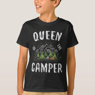 Damen Queen Of The Camper Camping-Shirt V-Ausschni T-Shirt