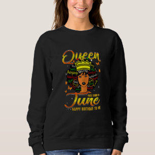 Damen Queens Juni Geburtstag Black Women Afro Amer Sweatshirt