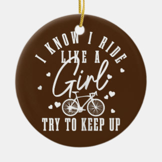Damen Radfahren Girl Funny Road Bicycle Keramik Ornament