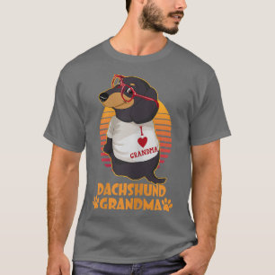 Damen Retro-Dachshund-Oma Wiener Dog Vintage T-Shirt