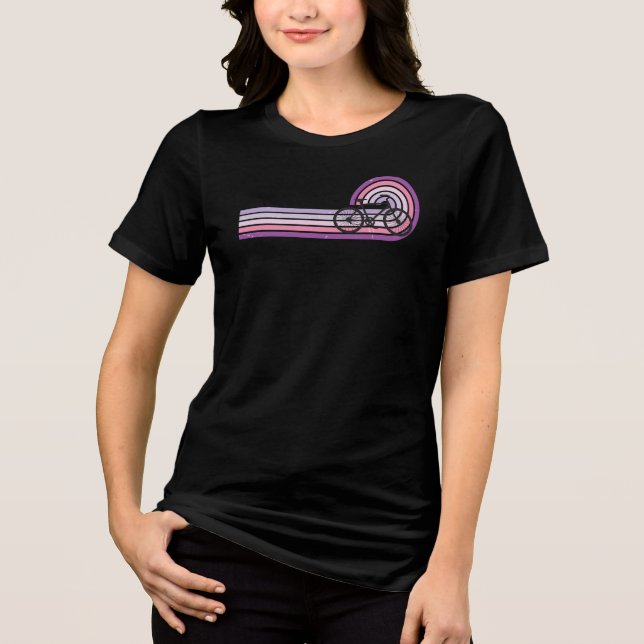 Damen Retro Fahrrad Tri-Blend Shirt (Vorderseite)