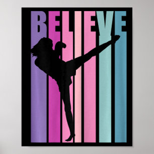 Damen Retro-Kickboxen Damen Kickboxer Boxhandschuh Poster