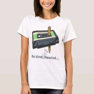 Damen Retro-Style Druck T-Shirt "Sei nett..spul zu