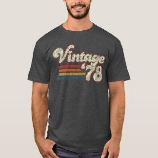 Damen Retro Vintage 1978 44 Geburtstag VNeck Freun T-Shirt