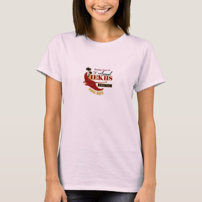 Damen-Rosa-3. jährliches Wiedersehen-T-Shirt T-Shirt (Vorderseite)