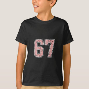 Damen Rosa und Weiß Nummer 67 Trikot Spieler Unifo T-Shirt
