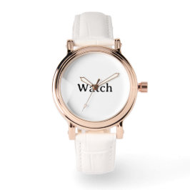 Damen-Roségold-Vintage-Armband mit weißem Leder Armbanduhr
