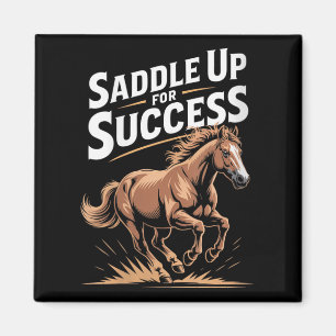 Damen Sattel auf für Erfolg Motivationspferd Magnet