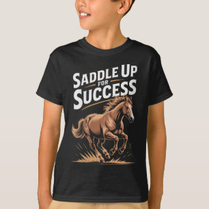 Damen Sattel Erfolg Motivierend Pferd Re T-Shirt