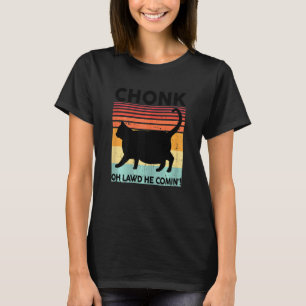 Damen Schwarz Ca Chonk Katze Meme Kätzchen Mama M T-Shirt