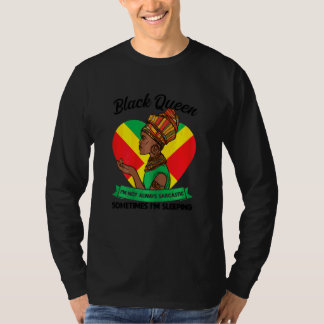 Damen Schwarz Queen Ich bin nicht immer sarkastisc T-Shirt