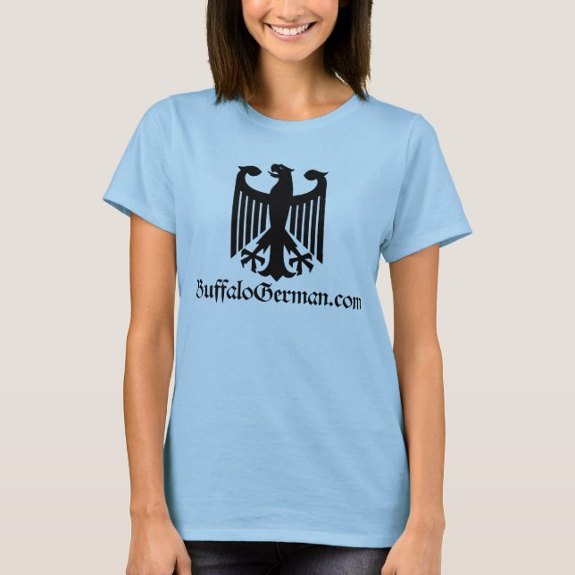 Damen-schwarzer Adler-Logo-T - Shirt (Vorderseite)