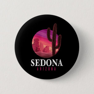 Damen Sedona Arizona Kaktus Sonnenuntergang Wüste Button