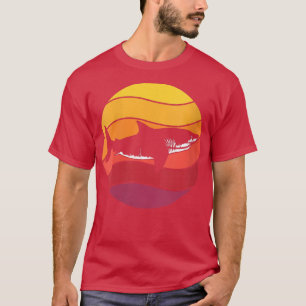 Damen Shark Retro Style Vintag VNeck T-Shirt