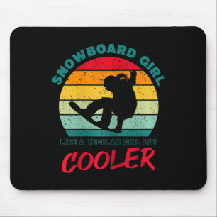 Damen Snowboard Girl Snowboarder Tricks 1 Mousepad