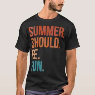 Damen Sommer Sollte Spaß Sein Vintage V-Ausschnitt T-Shirt