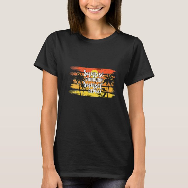 Damen Sommer, Strand, Urlaub & Sonnenaufgang Sunbu T-Shirt (Vorderseite)