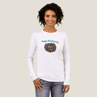 Damen Steampunk Frohes Erntedankfest Langarmshirt Tri-Blend Shirt