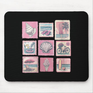 Damen Strandurlaub vintage rosa Küste Sommer Mousepad