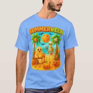 Damen Summerween Skelett Sommerparty Halloween  T-Shirt