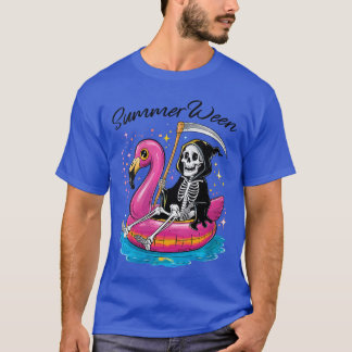 Damen Summerween Vibes Skelett Sommerferien f T-Shirt